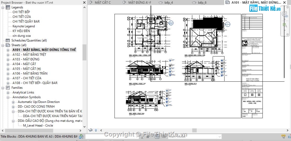 biệt thự gia đình,Revit biệt thự trệt 15.2x16.2m,phong cách cổ điển,Biệt thự nhà vườn 15.2x16.2m,nhà vườn 15.2x16.2m